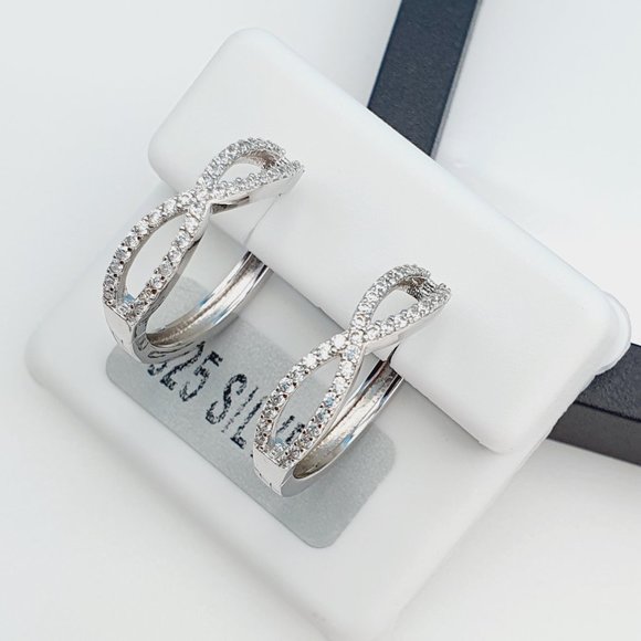 "925 Sterling Silver Cubic Zirconia Earrings, UU1P6A6143 - Picture 7 of 11